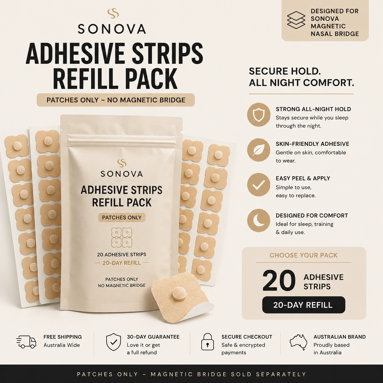 SONOVA Magnetic Adhesive Strips Refill