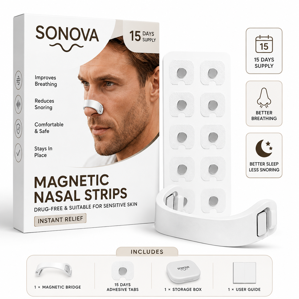 SONOVA™ Magnetic Nasal Strips