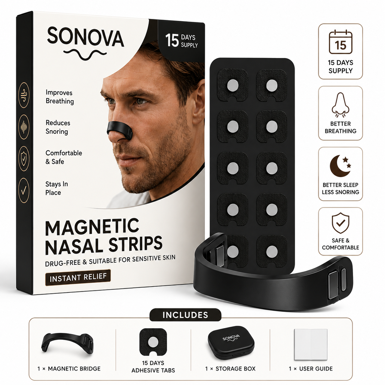 SONOVA™ Magnetic Nasal Strips