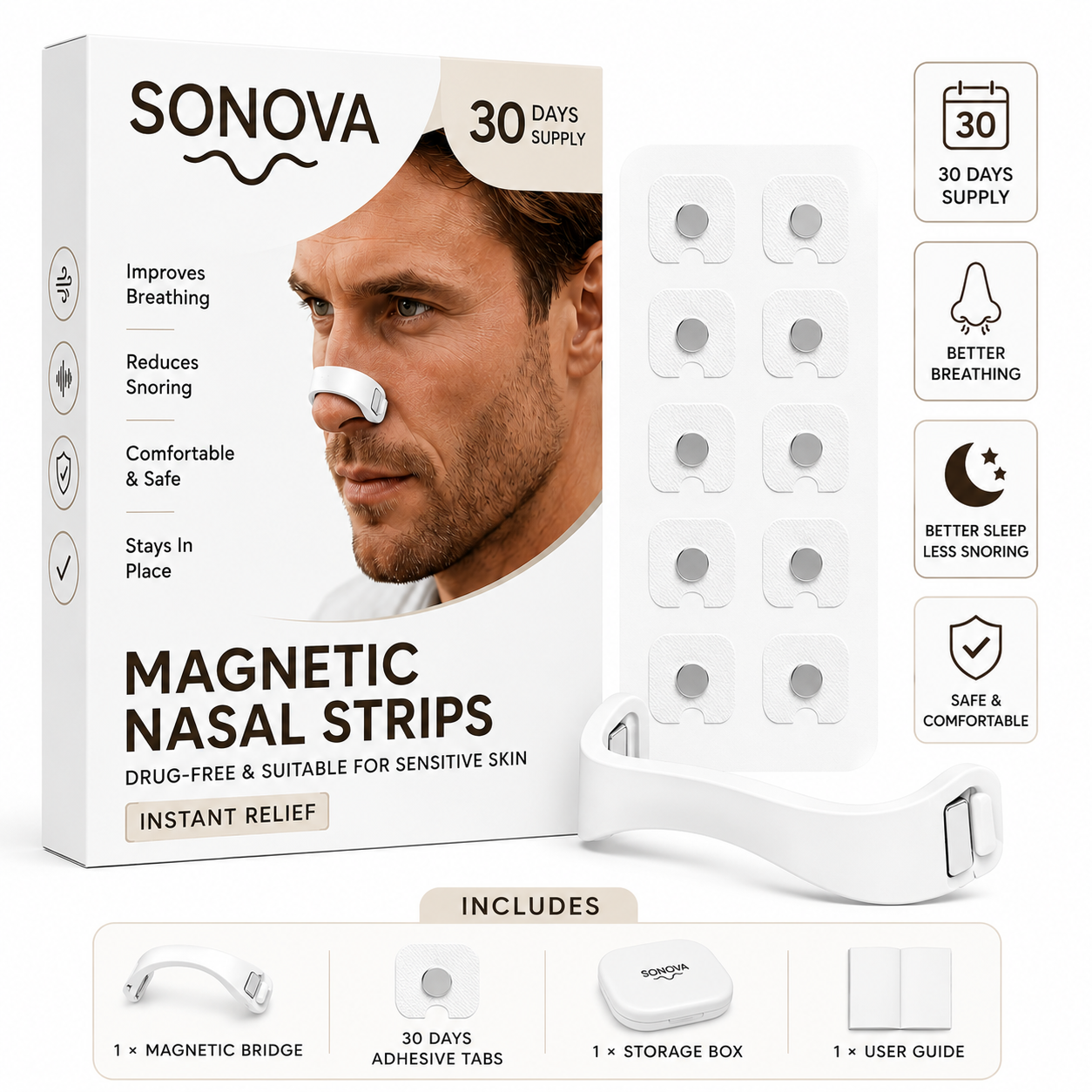 SONOVA™ Magnetic Nasal Strips