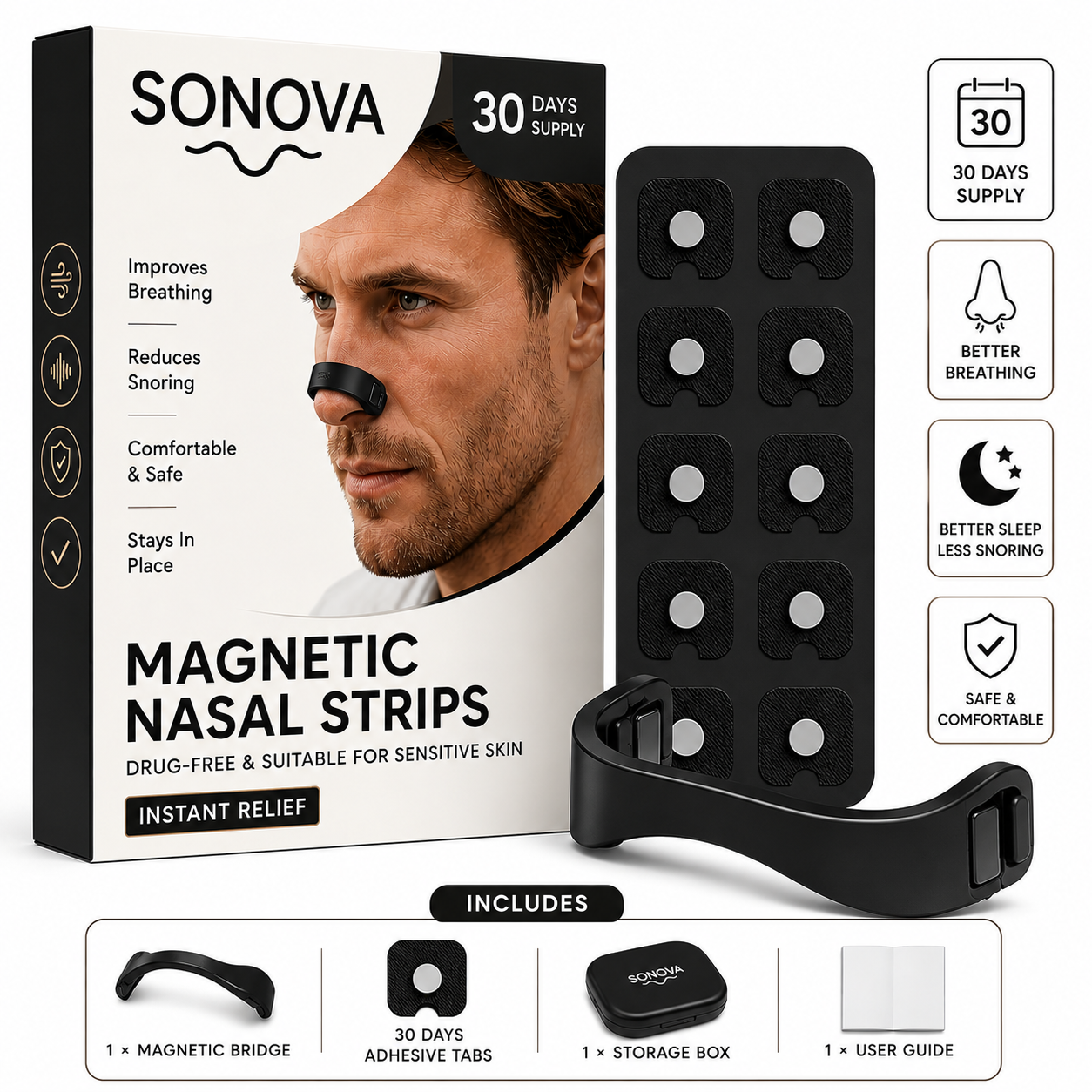 SONOVA™ Magnetic Nasal Strips